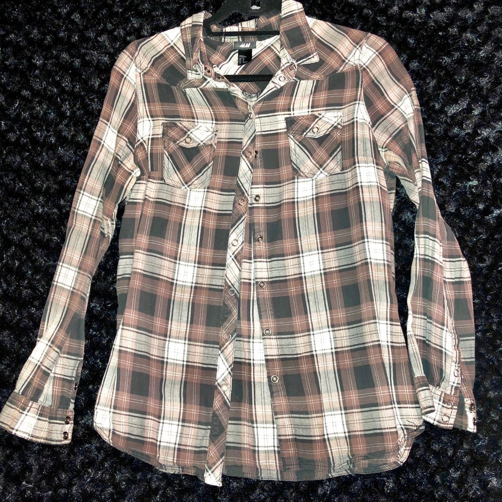 H&M plaid button down